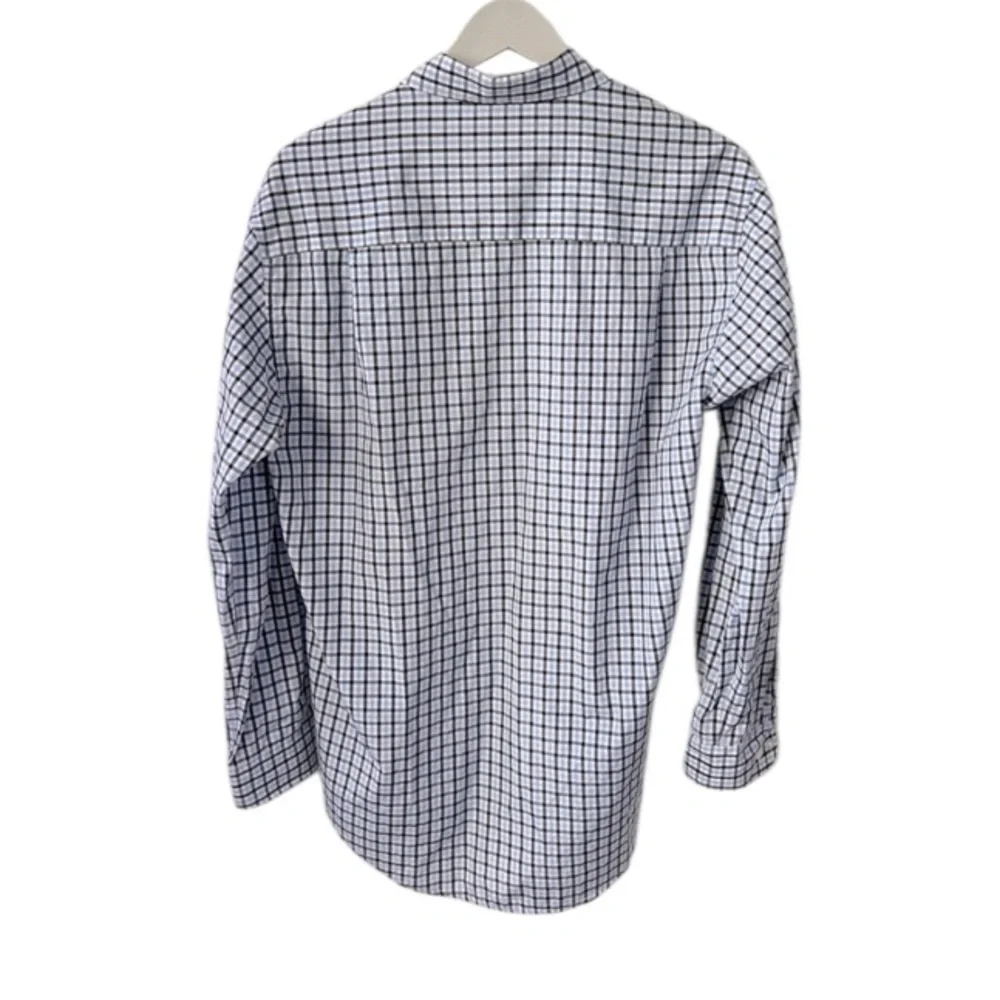 Campus Specialties UNC Tar Heel Men Blue Checkered Shirt Embroidered logo Sz M